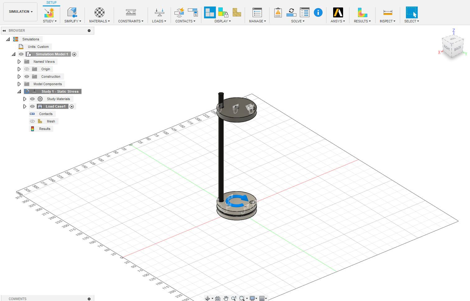 Fusion Simulation screen with tube